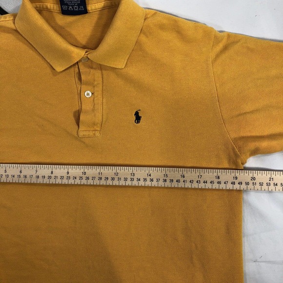 Vintage Polo Ralph Lauren Yellow USA Made XL *Fits Smaller Discolored 80s 90s - Picture 11 of 12